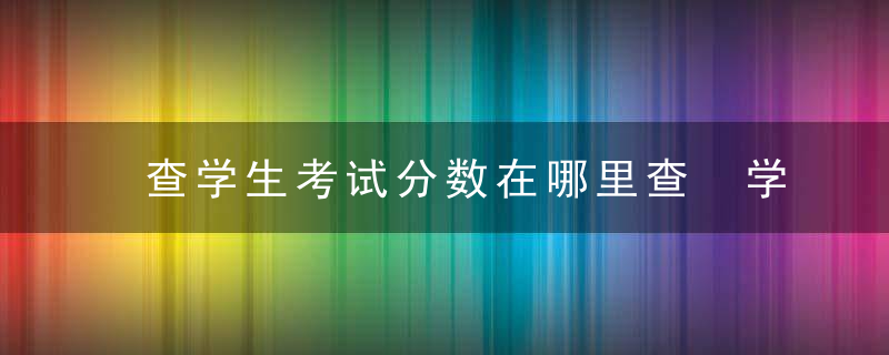 查学生考试分数在哪里查 学生考试成绩在哪里查询（记得收藏）